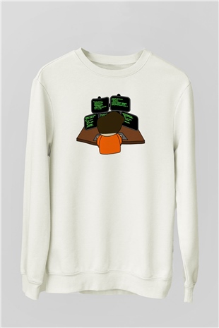 Bilgisayar programcısı Beyaz Unisex Sweatshirt