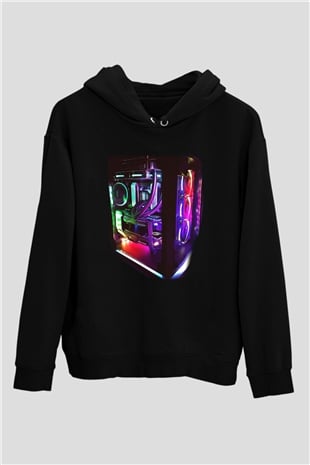 Bilgisayar programcısı Siyah Unisex Kapşonlu Sweatshirt
