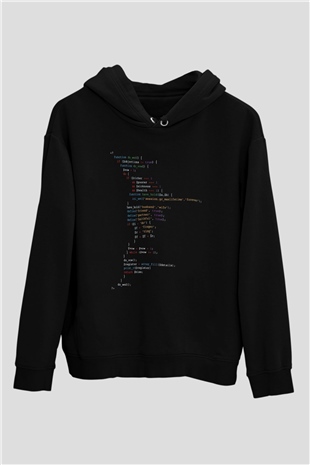 Bilgisayar programcısı Siyah Unisex Kapüşonlu Sweatshirt