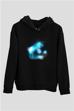 Bilgisayar programcısı Siyah Unisex Kapşonlu Sweatshirt