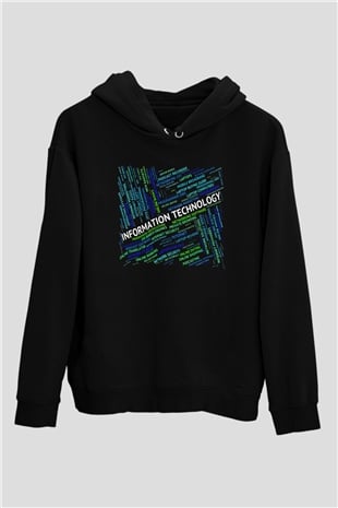 Bilgisayar programcısı Siyah Unisex Kapşonlu Sweatshirt