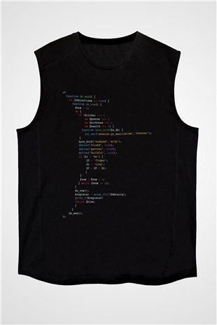 Bilgisayar programcısı Siyah Unisex Kolsuz Tişört