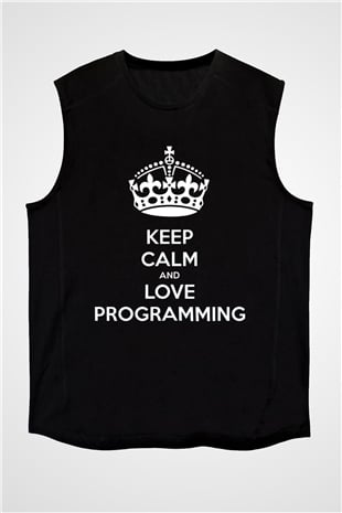 Bilgisayar programcısı Siyah Unisex Kolsuz Tişört