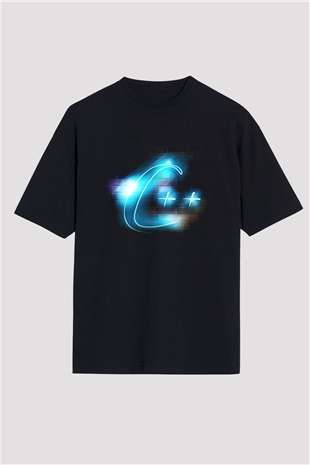 Bilgisayar programcısı Siyah Unisex Oversize Tişört T-Shirt