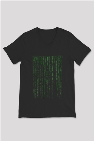 Bilgisayar programcısı Siyah Unisex V Yaka Tişört T-Shirt