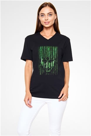 Bilgisayar programcısı Siyah Unisex V Yaka Tişört T-Shirt