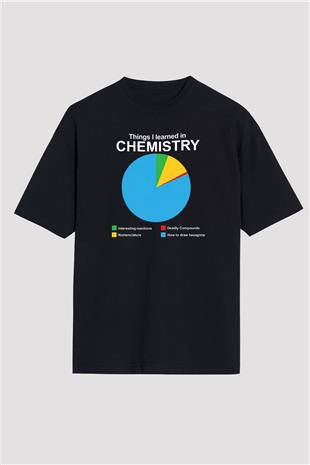 Bilim Kimya Grafik Baskılı Unisex Oversize Tişört - Tshirt