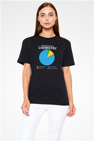 Bilim Kimya Grafik Baskılı Unisex Siyah Tişört - Tshirt
