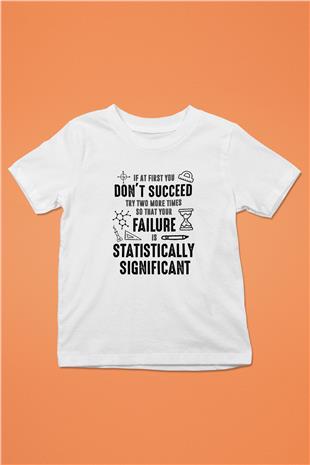 Bilim Yazı Baskılı Unisex Beyaz Çocuk Tişörtü - Tshirt