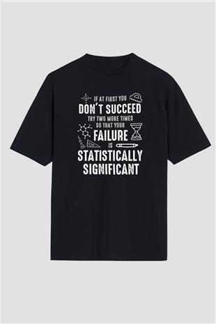 Bilim Yazı Baskılı Unisex Oversize Tişört - Tshirt