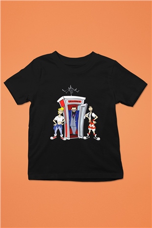Bill and Teds Excellent Adventure Baskılı Siyah Unisex Çocuk Tişört