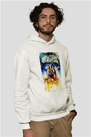 Bill and Teds Excellent Adventure Beyaz Unisex Hoodie