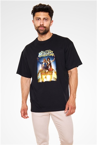 Bill and Teds Excellent Adventure Siyah Unisex Oversize Tişört