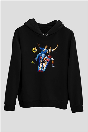Bill and Teds Excellent Adventure Siyah Unisex Kapüşonlu Sweatshirt