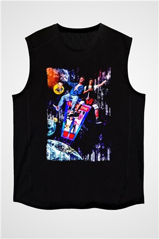 Bill and Teds Excellent Adventure Siyah Unisex  Kolsuz Tişört