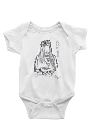 Billie Eilish Baskılı Beyaz Unisex Bebek Body - Zıbın