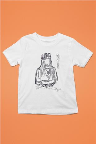 Billie Eilish Baskılı Beyaz Unisex Beyaz Çocuk Tişört - Tshirt