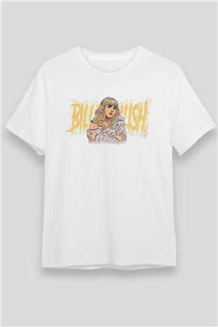Billie Eilish Baskılı Unisex Beyaz Tişört - Tshirt