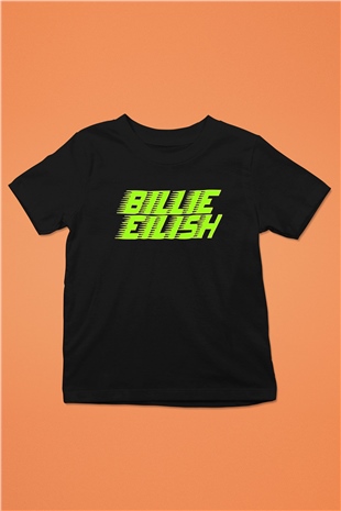 Billie Eilish Baskılı Unisex Siyah Çocuk Tişört - Tshirt