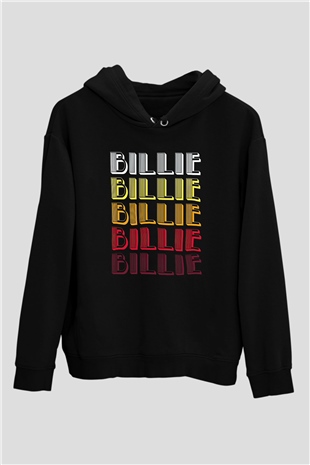 Billie Eilish Baskılı Unisex Siyah Hoodie