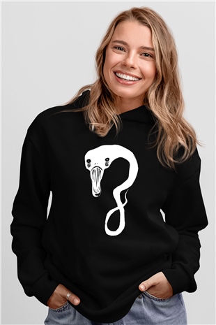 Billie Eilish Baskılı Unisex Siyah Hoodie