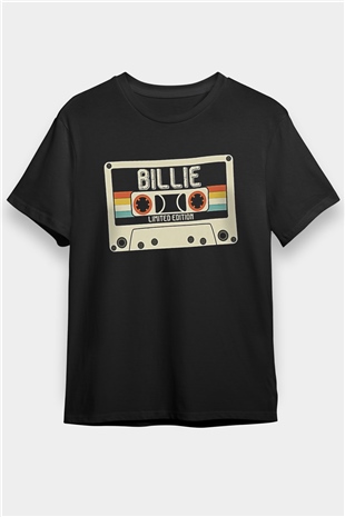 Billie Eilish Baskılı Unisex Siyah Tişört - Tshirt