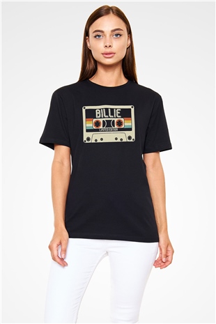 Billie Eilish Baskılı Unisex Siyah Tişört - Tshirt
