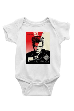 Billy Idol Baskılı Beyaz Unisex Bebek Body - Zıbın