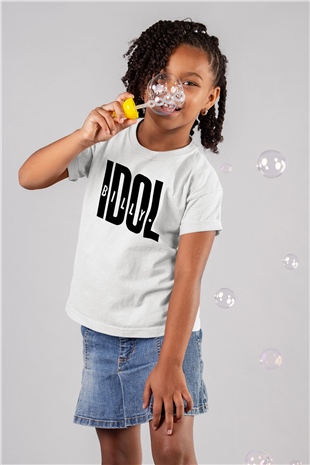 Billy Idol Baskılı Beyaz Unisex Çocuk Tişört