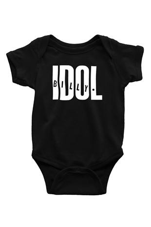 Billy Idol Baskılı Siyah Bebek Body - Zıbın
