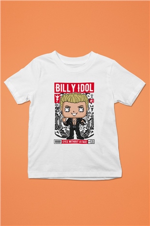 Billy Idol Baskılı Unisex Beyaz Çocuk Tişört