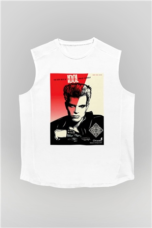 Billy Idol Beyaz Unisex Kolsuz Tişört