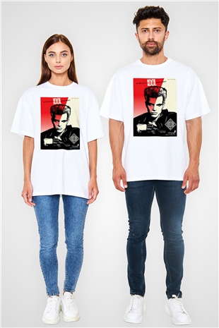 Billy Idol Beyaz Unisex Oversize Tişört T-Shirt