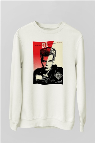 Billy Idol Beyaz Unisex Sweatshirt