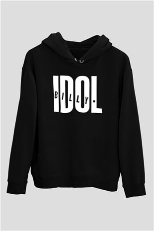 Billy Idol Siyah Unisex Kapüşonlu Sweatshirt