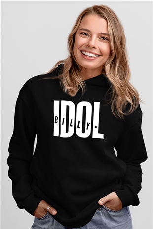 Billy Idol Siyah Unisex Kapüşonlu Sweatshirt