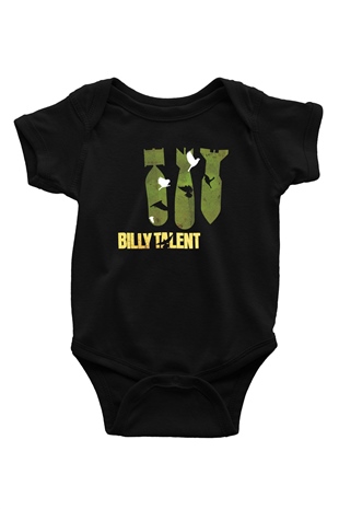 Billy Talent Baskılı Siyah Bebek Body - Zıbın