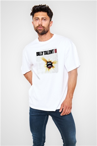Billy Talent Baskılı Unisex Beyaz Oversize Tişört