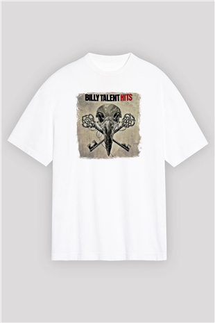 Billy Talent Baskılı Unisex Beyaz Oversize Tişört