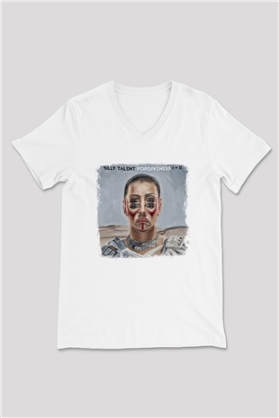 Billy Talent Baskılı Unisex Beyaz V Yaka Tişört