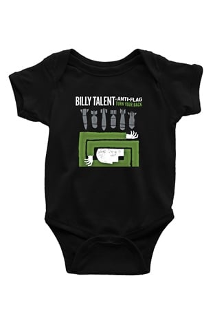 Billy Talent Baskılı Unisex Siyah Bebek Body - Zıbın