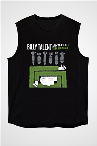 Billy Talent Baskılı Unisex Siyah Kolsuz Tişört