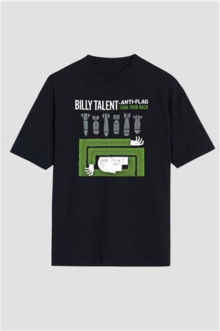 Billy Talent Baskılı Unisex Siyah Oversize Tişört