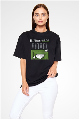 Billy Talent Baskılı Unisex Siyah Oversize Tişört