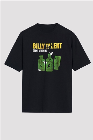 Billy Talent Baskılı Unisex Siyah Oversize Tişört