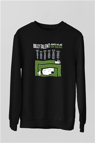 Billy Talent Baskılı Unisex Siyah Sweatshirt