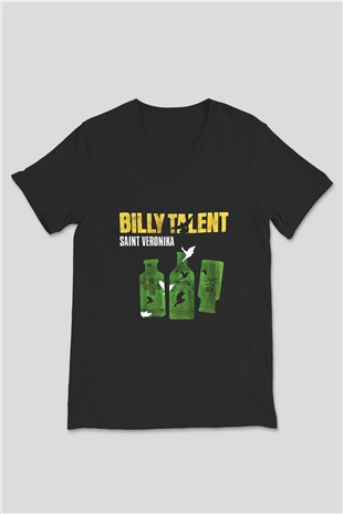 Billy Talent Baskılı Unisex Siyah V Yaka Tişört