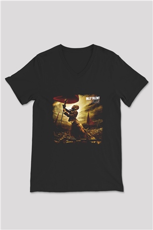 Billy Talent Baskılı Unisex Siyah V Yaka Tişört