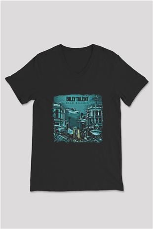 Billy Talent Baskılı Unisex Siyah V Yaka Tişört