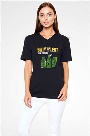 Billy Talent Baskılı Unisex Siyah V Yaka Tişört